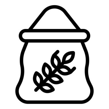 Un çuvalı simgesi, süpermarket ve alışveriş merkezi bağlantılı vektör illüstrasyonu