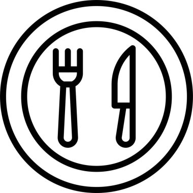 Masa gereçleri simgesi, Süpermarket ve Alışveriş Merkezi bağlantılı vektör illüstrasyonu