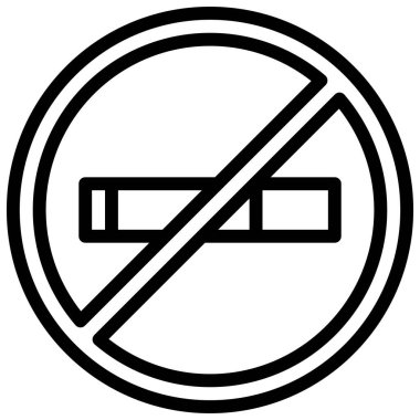 Sigara yasağı simgesi, süpermarket ve alışveriş merkezi bağlantılı vektör illüstrasyonu