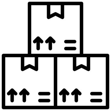 Kutu simgesi, süpermarket ve alışveriş merkezi bağlantılı vektör illüstrasyonu
