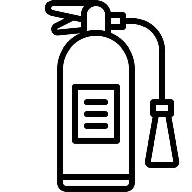 Yangın söndürme simgesi, süpermarket ve alışveriş merkezi bağlantılı vektör illüstrasyonu