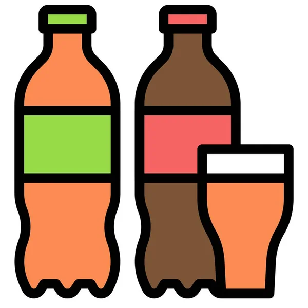 Soft Drink Icoon Supermarkt Winkelcentrum Gerelateerde Vector Illustratie — Stockvector