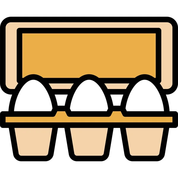 Egg Carton Icon Supermarket Shopping Mall Related Vector Illustration — Stock Vector