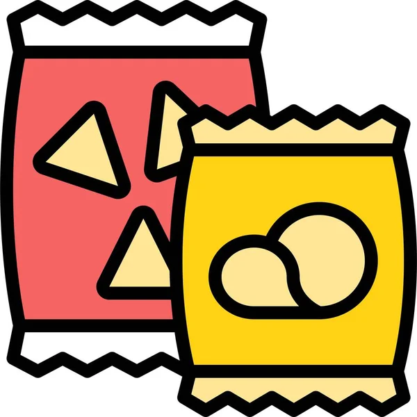 Kartoffelchip Symbol Supermarkt Und Einkaufszentrum Verwandte Vektorillustration — Stockvektor