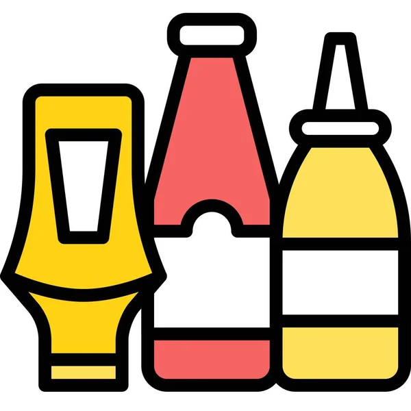 Squeeze Fles Pictogram Supermarkt Winkelcentrum Gerelateerde Vector Illustratie — Stockvector