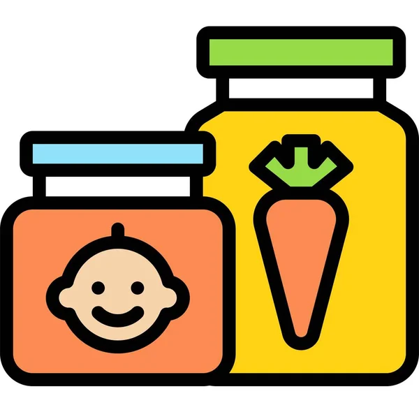 Baby Food Icoon Supermarkt Winkelcentrum Gerelateerde Vector Illustratie — Stockvector