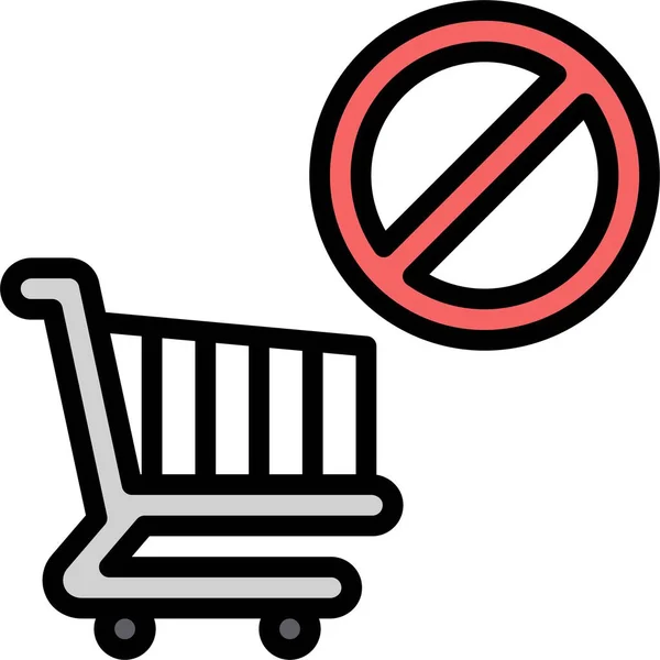 Kein Warenkorb Erlaubt Symbol Supermarkt Und Einkaufszentrum Verwandte Vektorillustration — Stockvektor