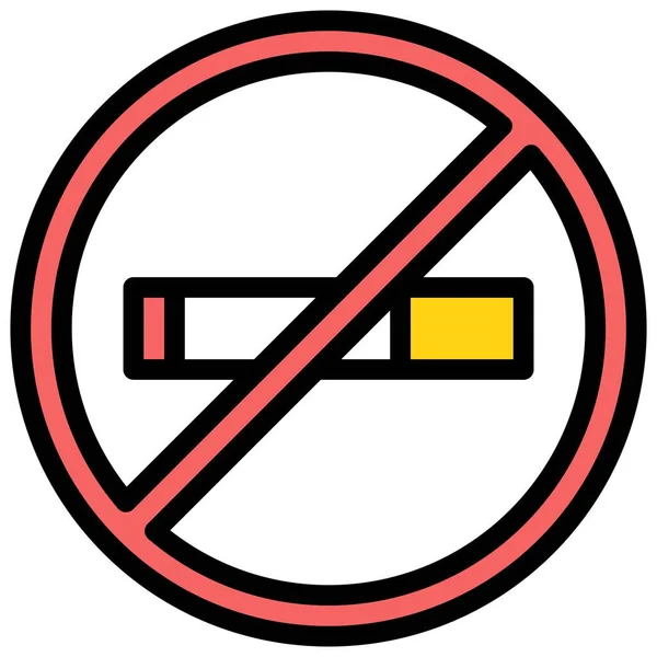 Icono Prohibición Fumar Supermercado Centro Comercial Relacionados Con Ilustración Vectorial — Vector de stock