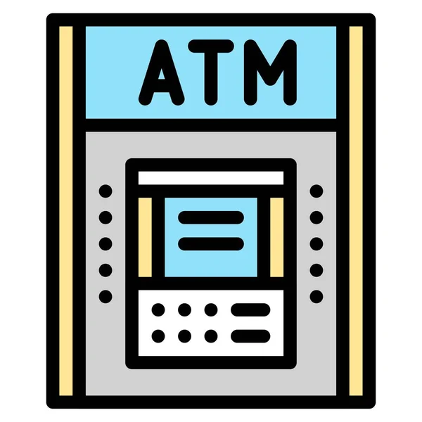 Atmアイコン スーパーマーケットやショッピングモール関連のベクトルイラスト — ストックベクタ