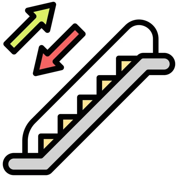 Rolltreppen Symbol Supermarkt Und Einkaufszentrum Verwandte Vektorillustration — Stockvektor