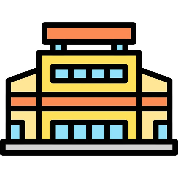 Supermarkt Icoon Supermarkt Winkelcentrum Gerelateerde Vector Illustratie — Stockvector