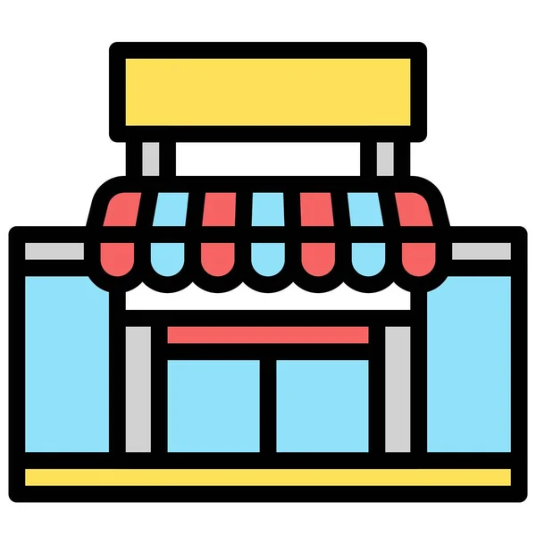 Supermarkt Ikone Supermarkt Und Einkaufszentrum Verwandte Vektorillustration — Stockvektor