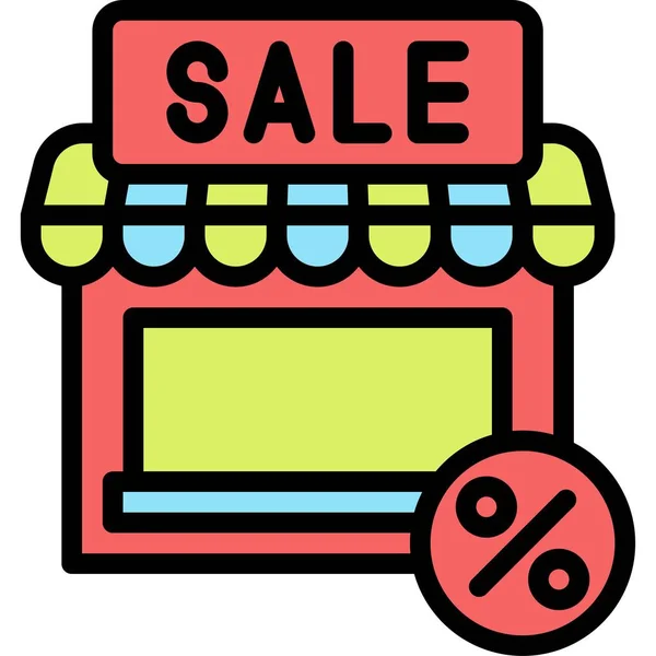 Sale Icon Supermarket Shopping Mall Related Vector Illustration — Stock Vector