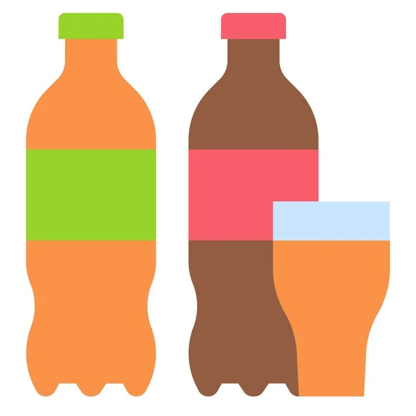 Ikona Napoju Bezalkoholowego Supermarket Centrum Handlowe Związane Wektor Ilustracji — Wektor stockowy