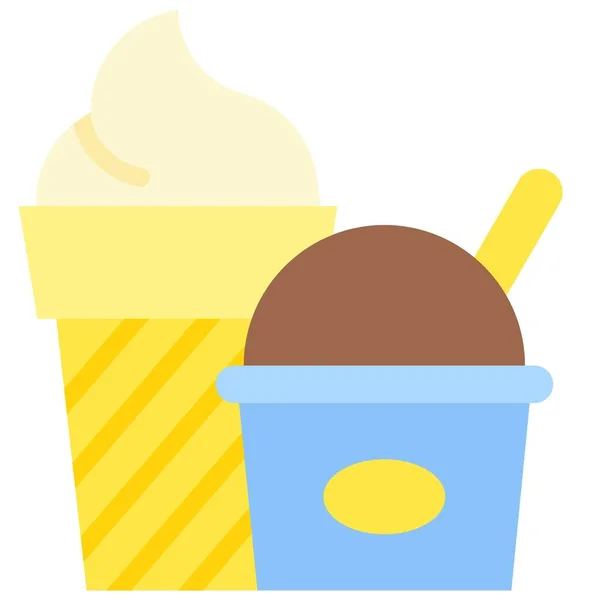 Icono Helado Supermercado Centro Comercial Relacionados Con Ilustración Vectorial — Vector de stock