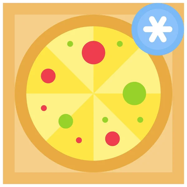 Fagyasztott Pizza Ikon Szupermarket Bevásárlóközpont Kapcsolódó Vektor Illusztráció — Stock Vector