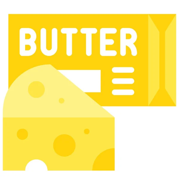 Käse Und Butter Symbol Supermarkt Und Einkaufszentrum Verwandte Vektorillustration — Stockvektor