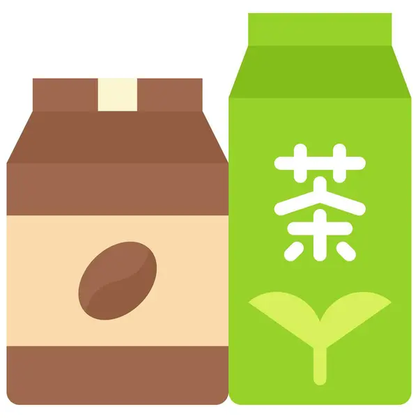 Ikona Herbaty Kawy Supermarket Centrum Handlowe Związane Wektor Ilustracji — Wektor stockowy