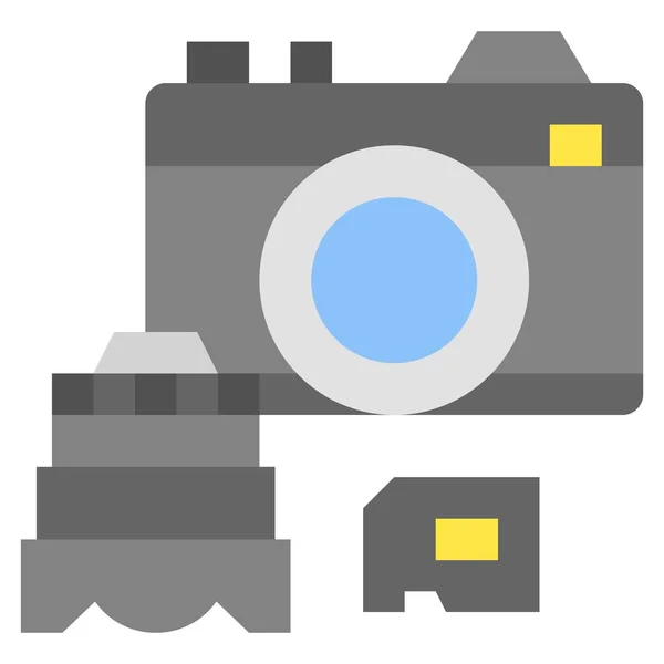 Ikona Fotoaparátu Vektorová Ilustrace Související Obchodem Nákupním Centrem — Stockový vektor