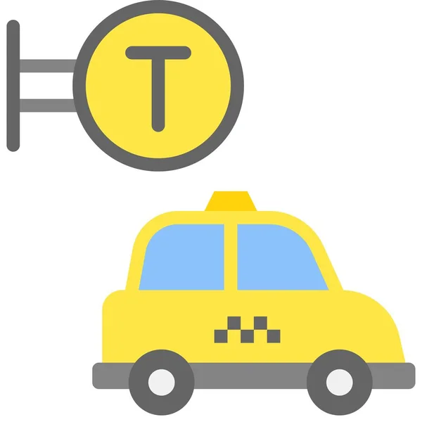 Icona Del Supporto Del Taxi Illustrazione Del Vettore Relativa Supermercato — Vettoriale Stock