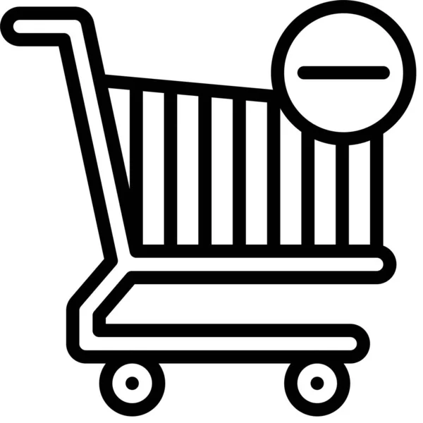 Entfernen Sie Aus Dem Warenkorb Symbol Supermarkt Und Einkaufszentrum Verwandte — Stockvektor