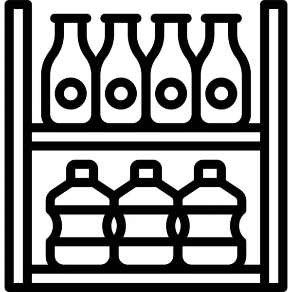 Ikona Poličky Nápojů Vektorová Ilustrace Supermarketu Nákupního Centra — Stockový vektor