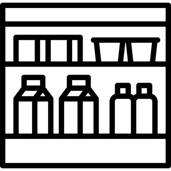 Icono Del Refrigerador Ilustración Vectorial Relacionada Con Supermercados Centros Comerciales — Archivo Imágenes Vectoriales