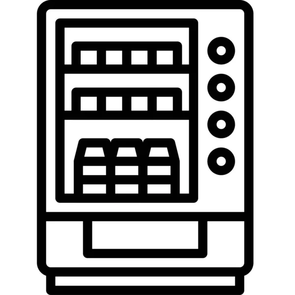 Ícone Máquina Venda Automática Ilustração Vetorial Relacionada Supermercado Shopping — Vetor de Stock