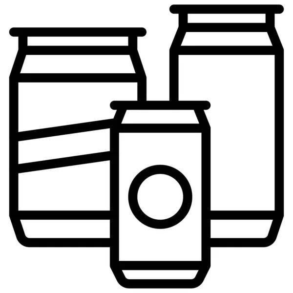 Icono Lata Bebida Ilustración Vectorial Relacionada Con Supermercados Centros Comerciales — Vector de stock