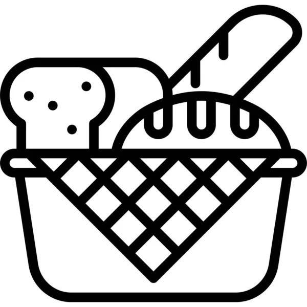 面包篮图标 超级市场和购物中心相关的病媒图片 — 图库矢量图片