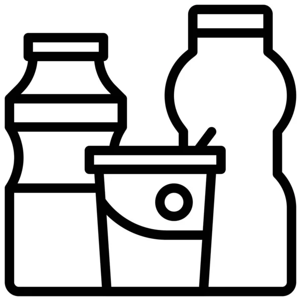 Milk Yogurt Icon Supermarket Shopping Mall Related Vector Illustration — Stock Vector