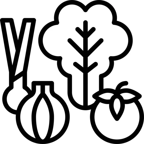 Vegetabilisk Ikon Stormarknad Och Köpcentrum Relaterade Vektor Illustration — Stock vektor