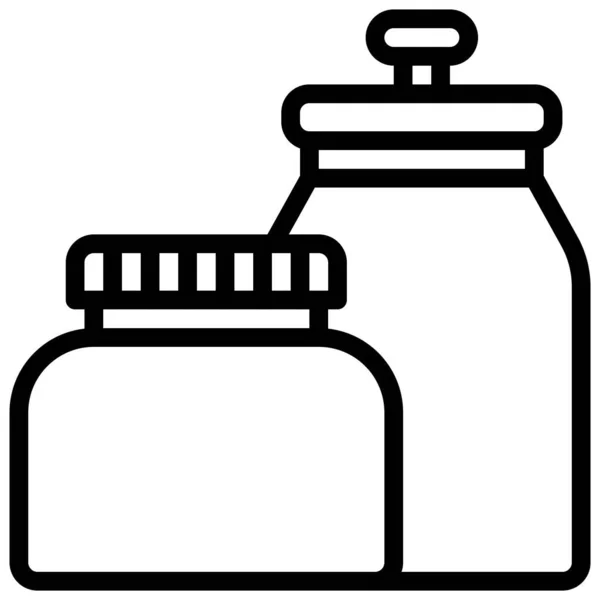 Bottle Jar Icon Supermarket Shopping Mall Related Vector Illustration — Stock Vector