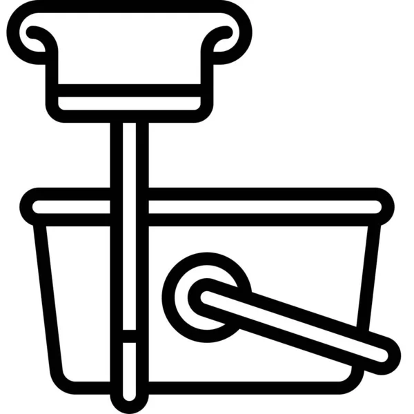 Mop Bucket Symbol Supermarkt Und Einkaufszentrum Verwandte Vektorillustration — Stockvektor