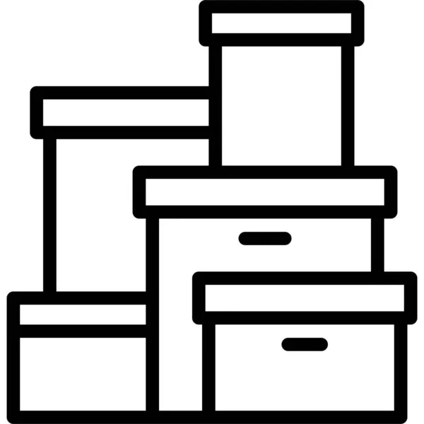 Box Symbol Supermarkt Und Einkaufszentrum Verwandte Vektorillustration — Stockvektor