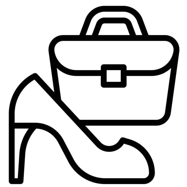 Ikon High Heels Handbag Supermarket Shopping Mall Related Vector Illustration - Stok Vektor