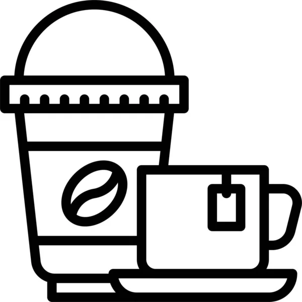 Icono Del Café Supermercado Centro Comercial Relacionados Con Ilustración Vectorial — Vector de stock