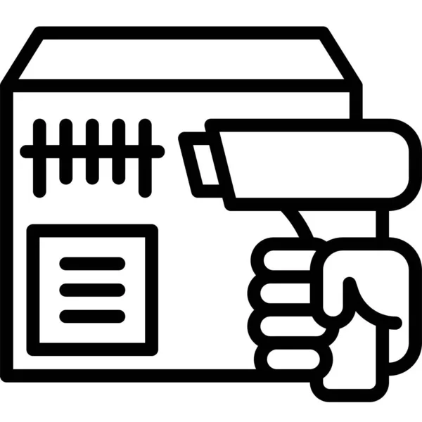 Numérisation Icône Code Barres Illustration Vectorielle Liée Supermarché Centre Commercial — Image vectorielle