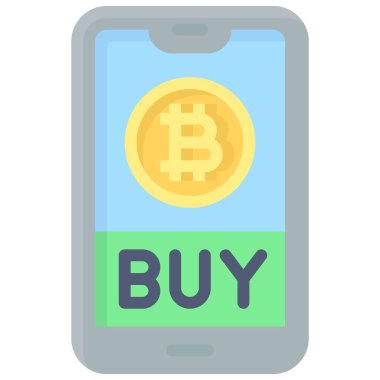 Mobil ödeme simgesi, Kripto para birimi bağlantılı vektör çizimi