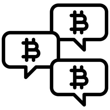 Bitcoin simgesi, Kripto para birimi bağlantılı vektör illüstrasyonundan bahsediyorum