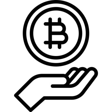 Bitcoin simgesi, Kripto para birimi bağlantılı vektör çizimi