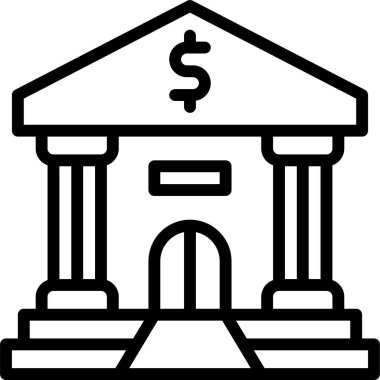 Banka simgesi, Kripto para birimi bağlantılı vektör çizimi