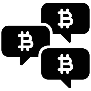 Bitcoin simgesi, Kripto para birimi bağlantılı vektör illüstrasyonundan bahsediyorum