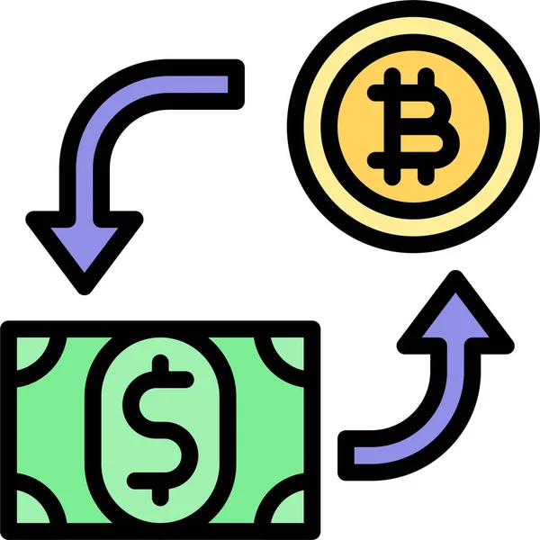 Bitcoin Exchange Ikon Cryptocurrency Relaterade Vektor Illustration — Stock vektor