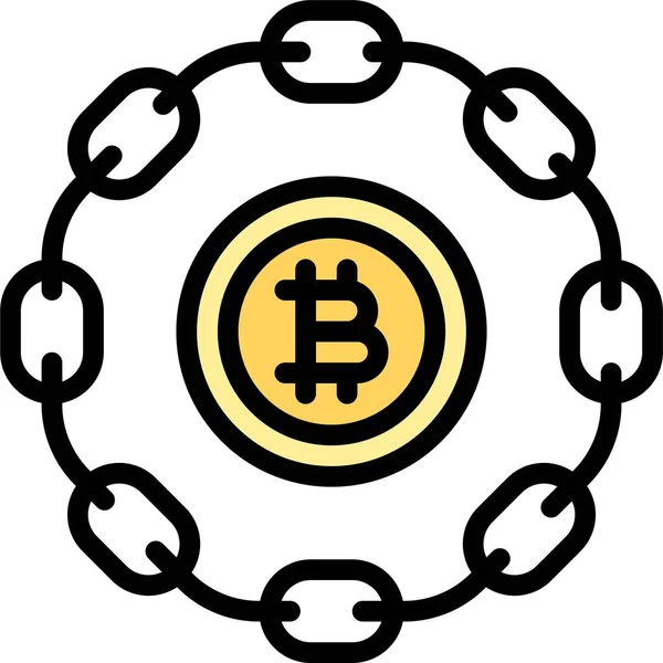 Block Chain Network Symbol Kryptowährungsbezogene Vektorillustration — Stockvektor
