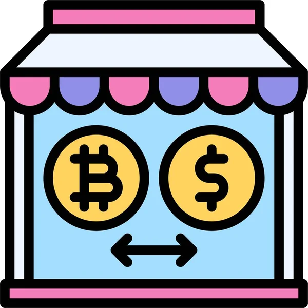 Icono Bitcoin Exchange Ilustración Vectorial Relacionada Con Criptomoneda — Archivo Imágenes Vectoriales