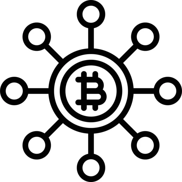 Icono Descentralización Bitcoin Ilustración Vectorial Relacionada Con Criptomoneda — Vector de stock