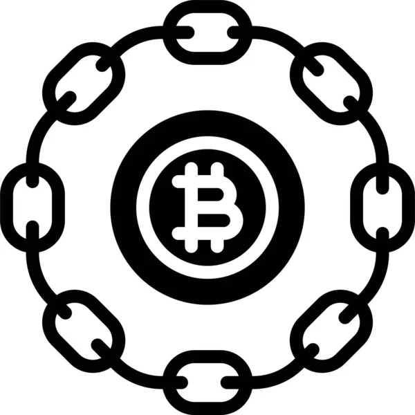 Block Chain Network Symbol Kryptowährungsbezogene Vektorillustration — Stockvektor