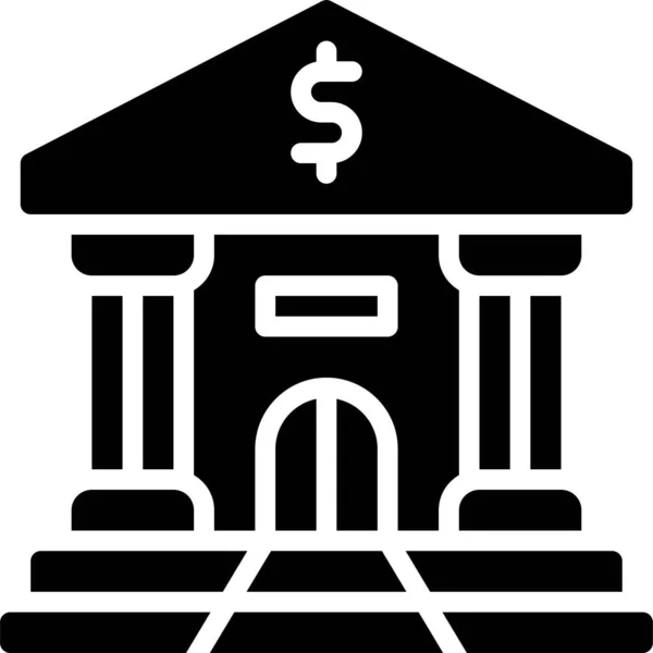 Иконка Банка Связанная Криптовалютой Векторная Иллюстрация — стоковый вектор
