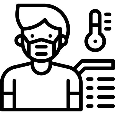 Sıcaklık izleme simgesi, Aşı Geliştirme İlgili vektör çizimi